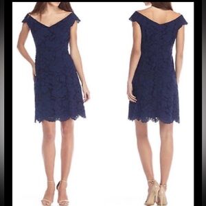 Vince Camuto Blue Lace Sleeveless Lined Women's Dress Size 6